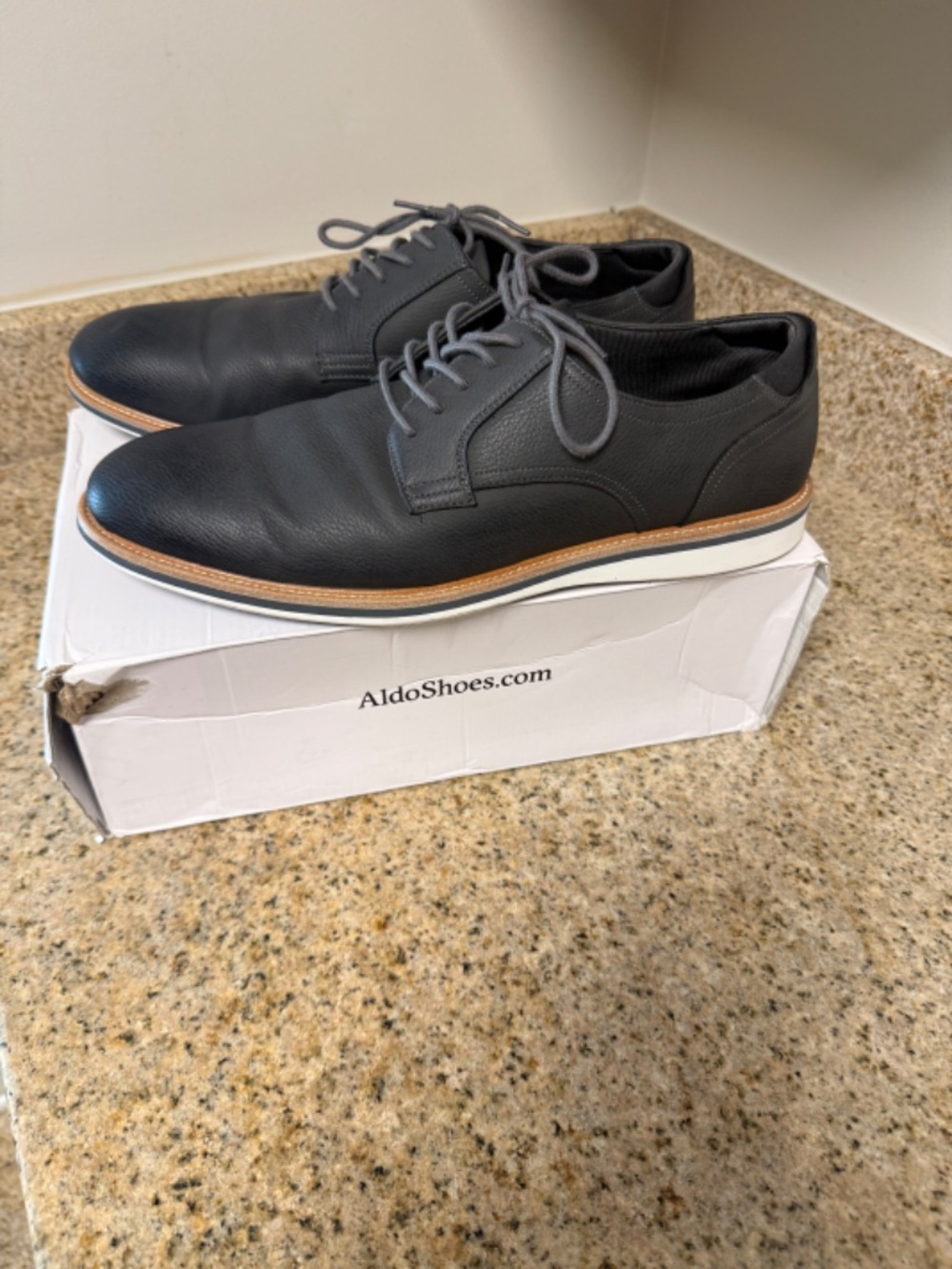 ALDO Men’s Black Leather Dress Shoes Size 13 – Oxfords (OLIRANG-W)
